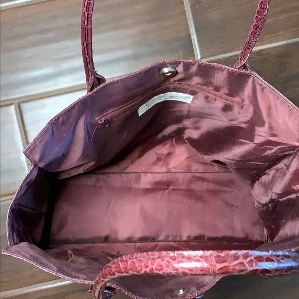 Jessica Simpson Dark Red Faux Snake Skin Tote - Picture 11 of 16